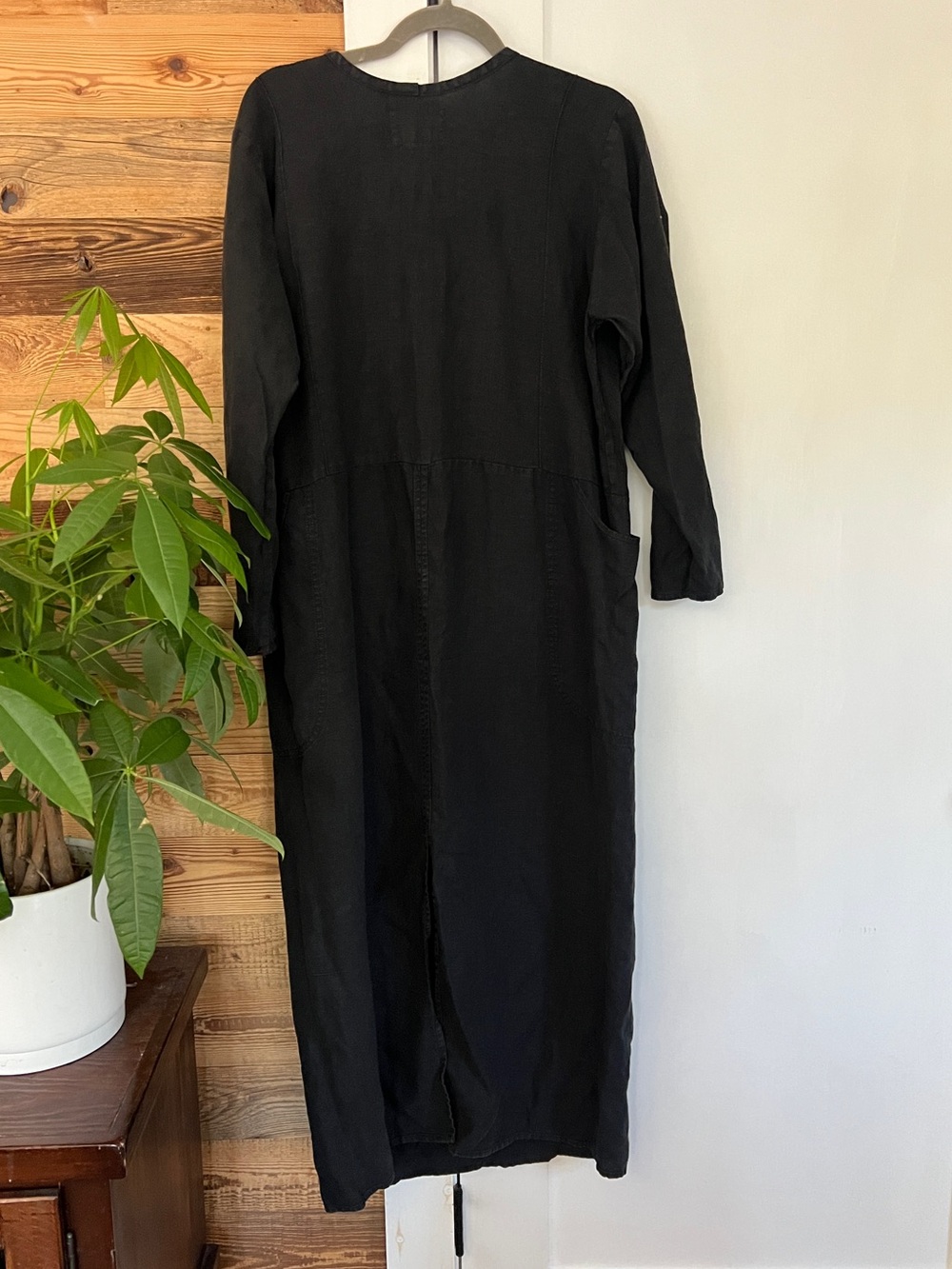 FLAX Linen Long Sleeve Pocket Slouch Dress - Picture 3 of 4